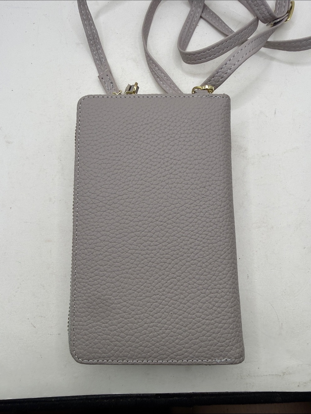 NWOT Carr Ken Crossbody Purse Bag Wallet Clutch Phone Gray Kiss Lock Convertible - Picture 3 of 13